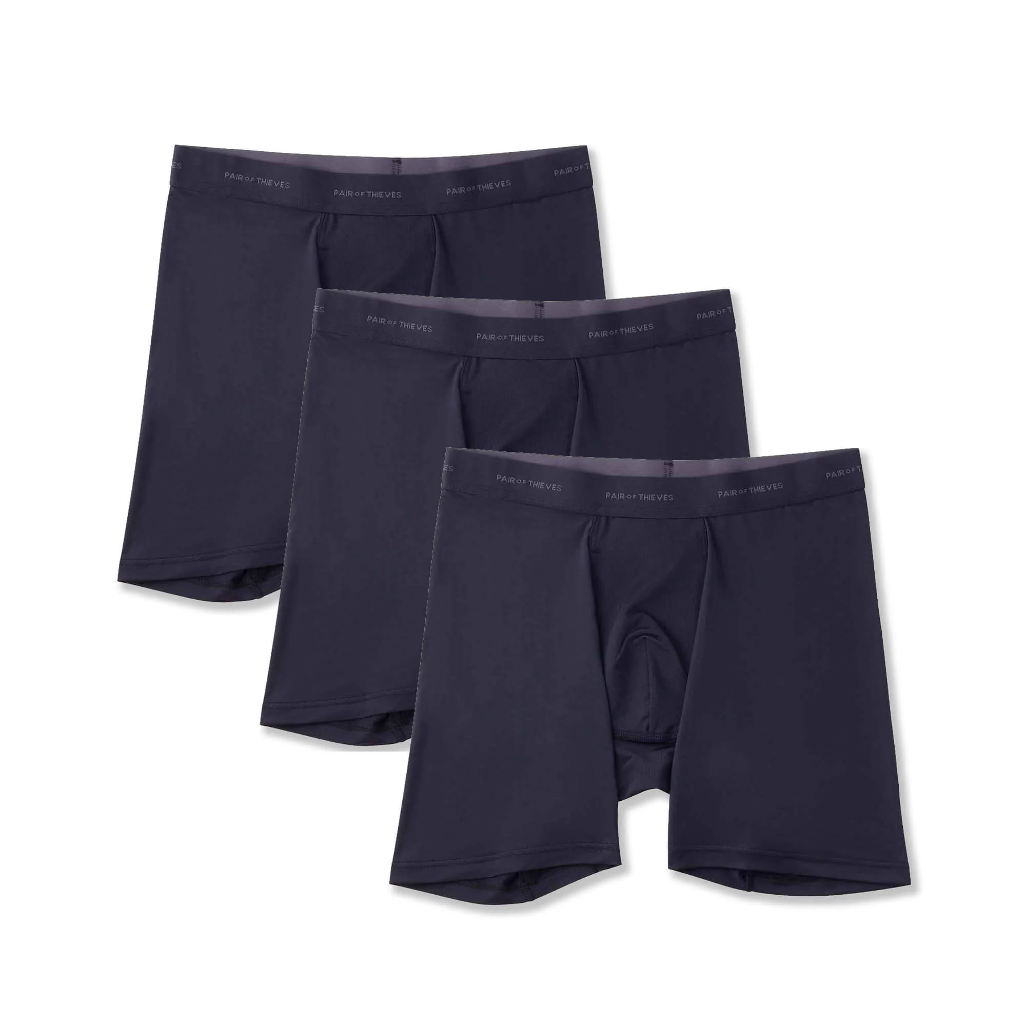 Quick Dry Action Blend Long Boxer Briefs (3-Pack)